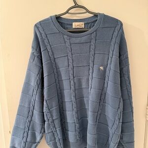 Arnold Palmer Blue Cable Knit Sweater | Vintage Classic | Size L